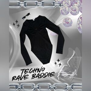 💚 Topshop black long sleeve body suit